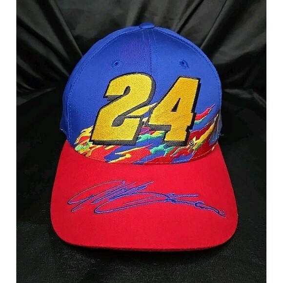 Vtg Jeff Gordon Hat Cap Splash Velco Nascar Dupont #24 Chase Rainbow - Picture 1 of 8
